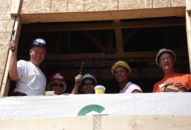 Councillor Ainslie Volunteering for Habitat for Humanity Build